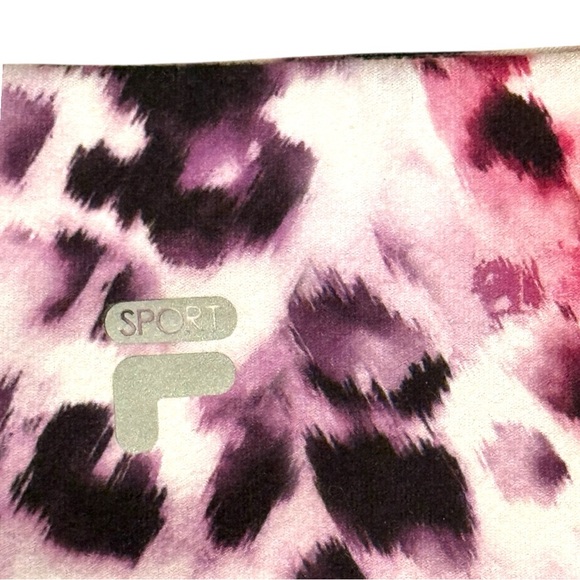 Fila Women's Pink and Purple Leopard Print Leggings Size Medium - Picture 3 of 8